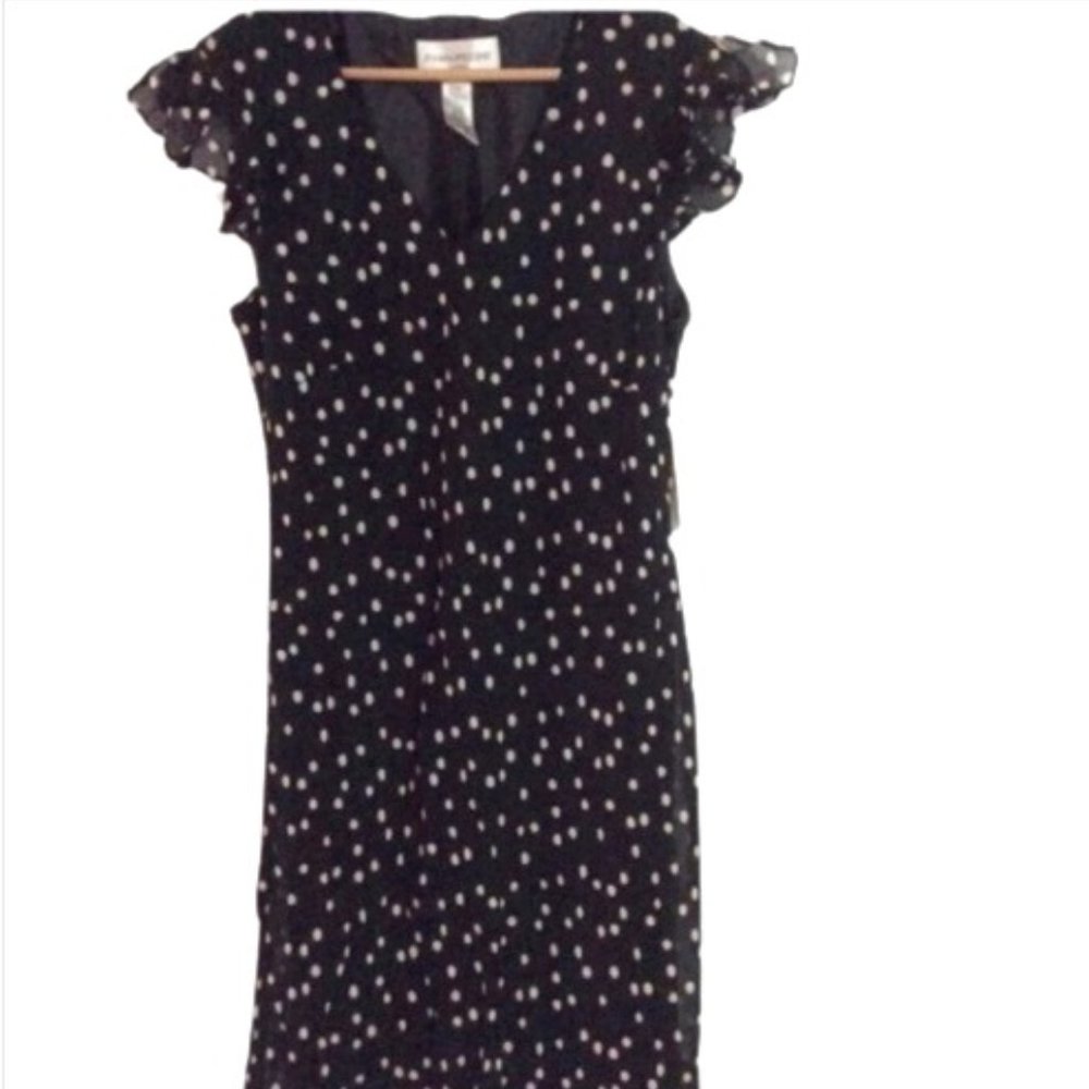 🍃 Evan Picone Black/White Polkadot Dress